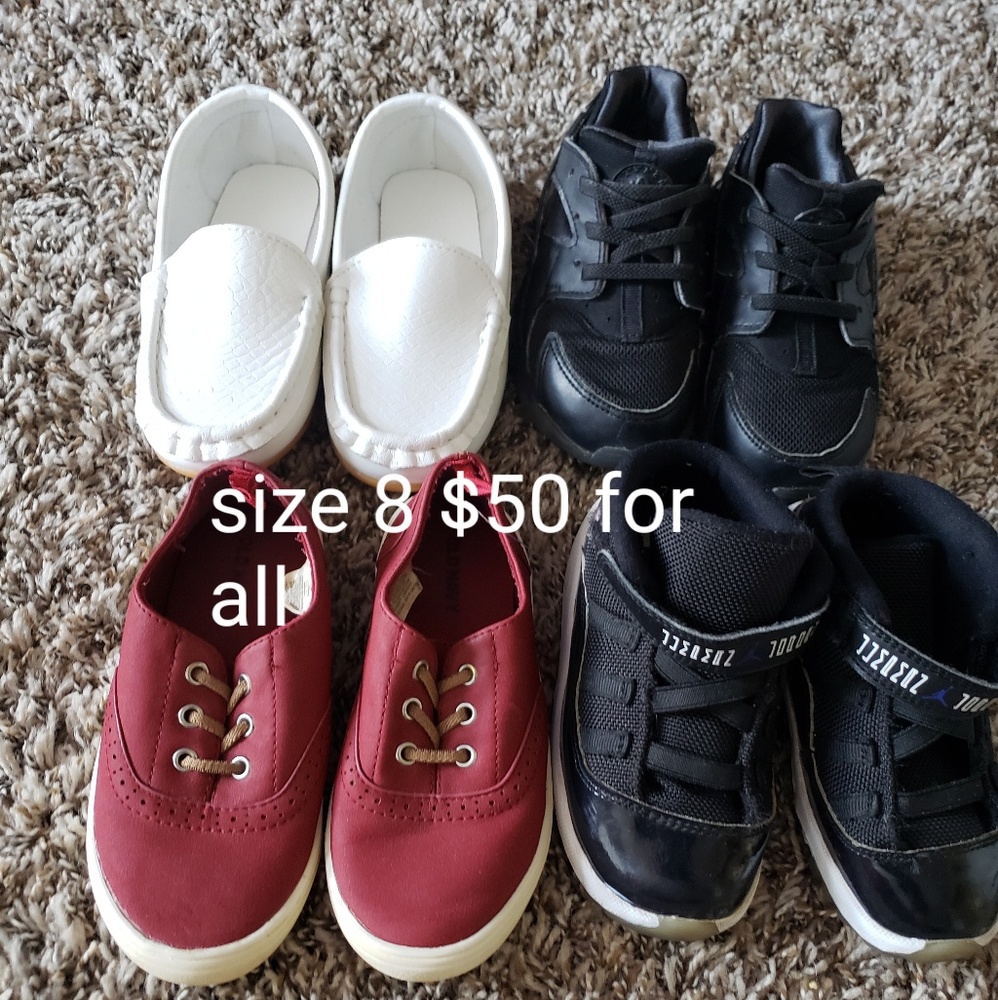 Size 8c Jordan's, old navy and dress shoe